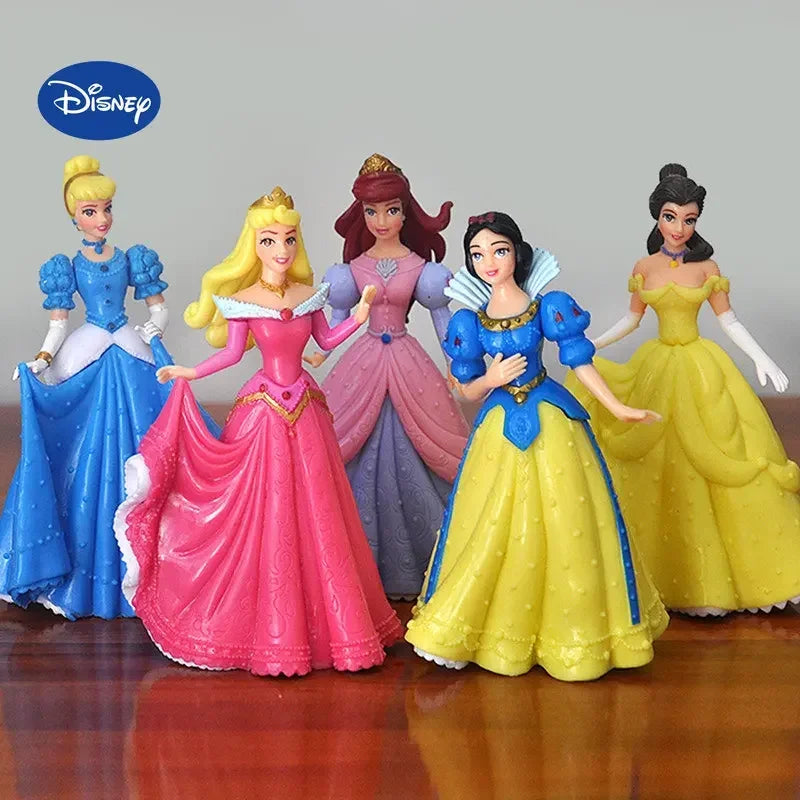 5Pcs/Set Disney Princess Snow White Cinderella Belle Sleeping Beauty Mermaid PVC Action Figure Model Toys Doll Girl Special Gift.