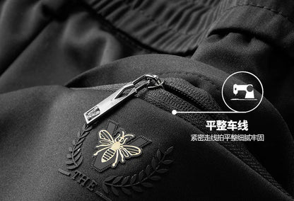 10XL Big Size Men's Summer Casual Pants Straight Fit Elastic Waist Trouser Male Classic Office Plus Large Stretch Zipper Pocket.