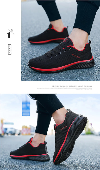 Men Running Shoes Breathable Light Comfortable Men's Casual Shoes Tenis Outdoor Slip On Walking Sneakers.