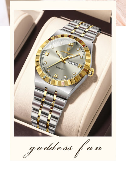 POEDAGAR Luxury Original Ladies Watch Luminous Waterproof Week Date Woman Wristwatch Stainless Steel Women Quartz Watches Female.