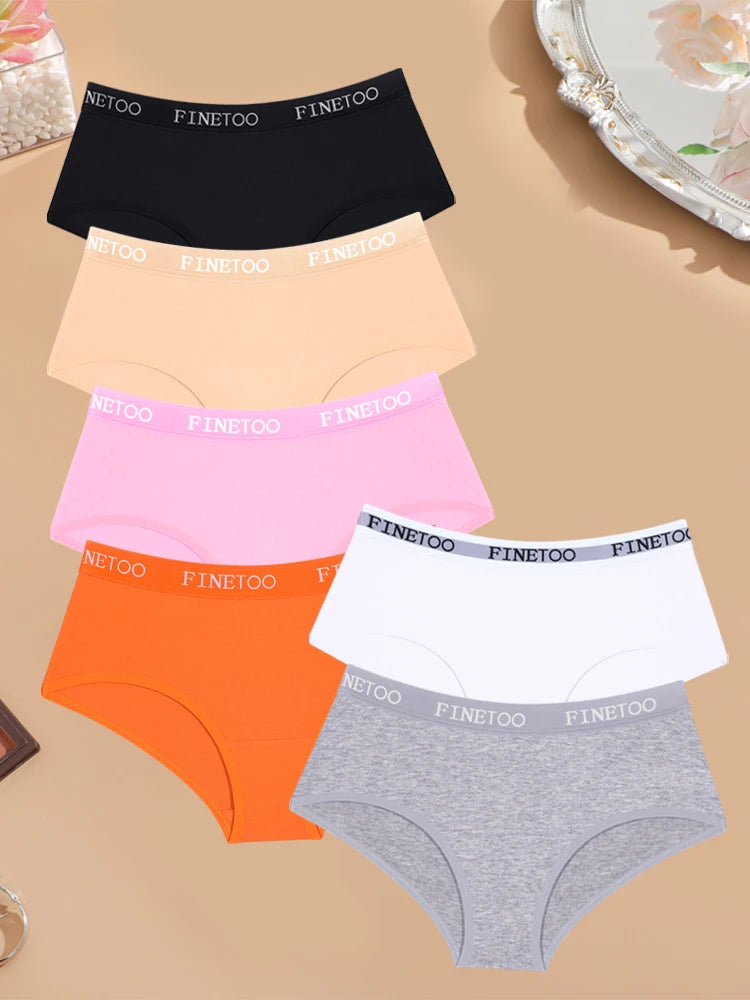 6Pcs Cotton Letter Belt Underwear for Women Sexy Breathable Low Waist Briefs Female Solid Stretch Lingerie Casual Sports Panties