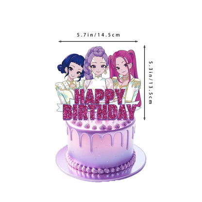 1/25 stücke Dämon Jäger Kuchen Topper Alles Gute Zum Geburtstag Party Kuchen Dekoration Kinder Favor Kpop Dämon Jäger Kuchen Ornamente Baby dusche.