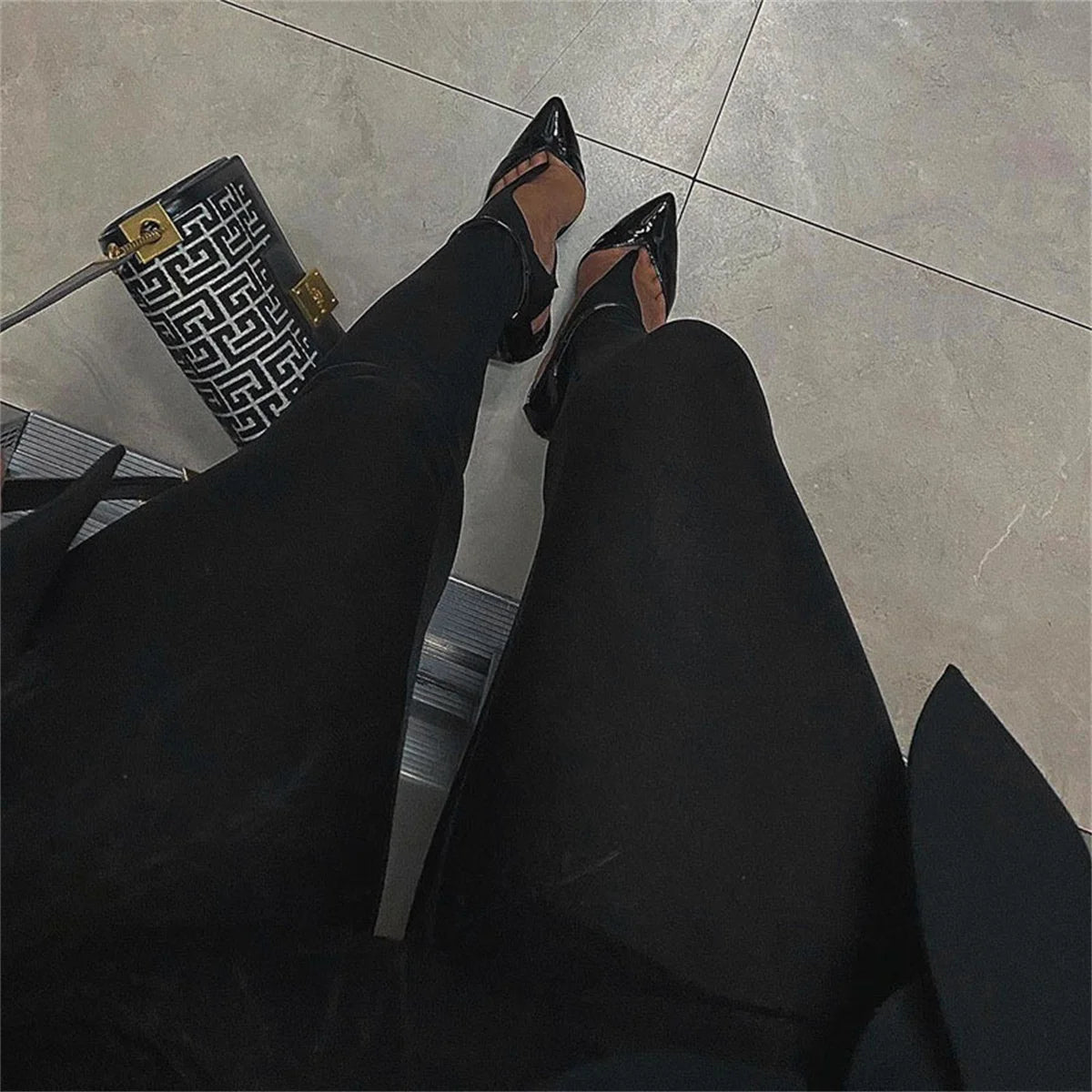 Korean Fashion Winter Black Slim High Waisted Skinny Y2K Women Tight Pants Sexy Glitter Casual Club 2025 Leggings Pants Long.