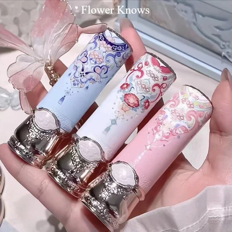 Flower Knows Butterfly Cloud Collar Collection Cosmetics Water Non Stick Cup Lipstick Lght Film-forming Solid Lip Gloss Makeup.