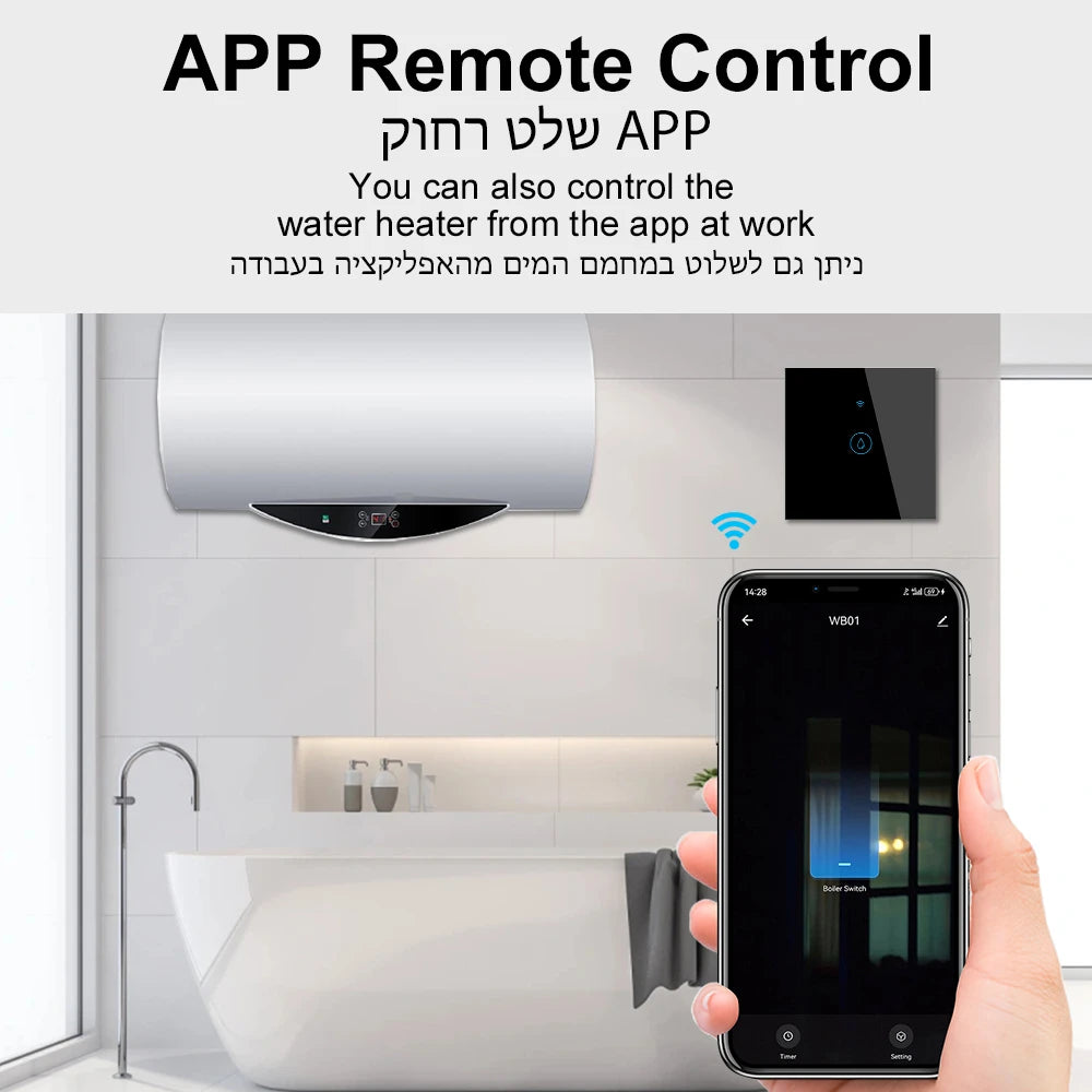Tuya Smart 40A Wifi + Bluetooth Wasser Heizung Kessel Touch Schalter 8800W Timer Zeitplan Sprachsteuerung Alexa Google hause Yandex Alice.