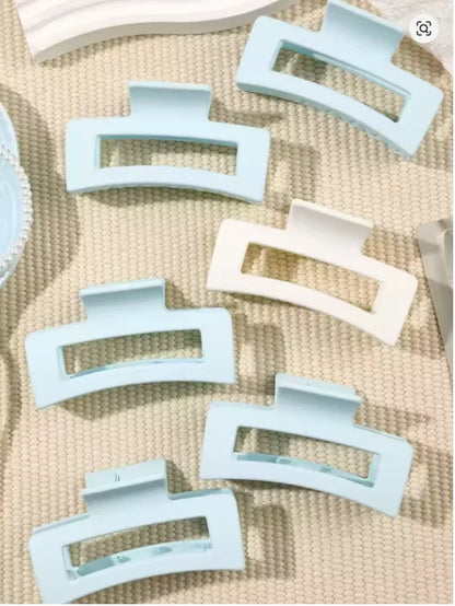 Big Hair Claw Clips Ice Cream Color 6 Pcs for Thick Hair,Square Hair Clips for Women Rectangle Nonslip Acrylic Banana Jaw Clips.