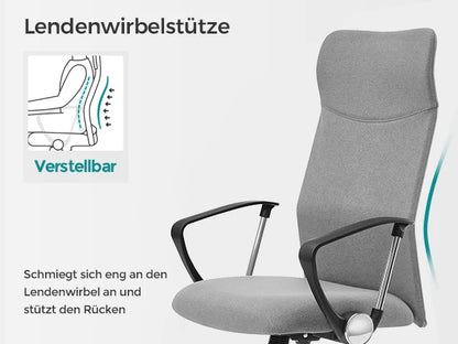 SONGMICS Bürostuhl (1 St), Atmungsaktiver Netzbezug, höhenverstellbar und neigbar