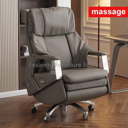 Ergonomischer Büro-Elektrostuhl, verstellbare Rücklehne und Höhe, Leder-Computerstuhl, Gamer Home, bequeme drehbare Schreibtischstühle