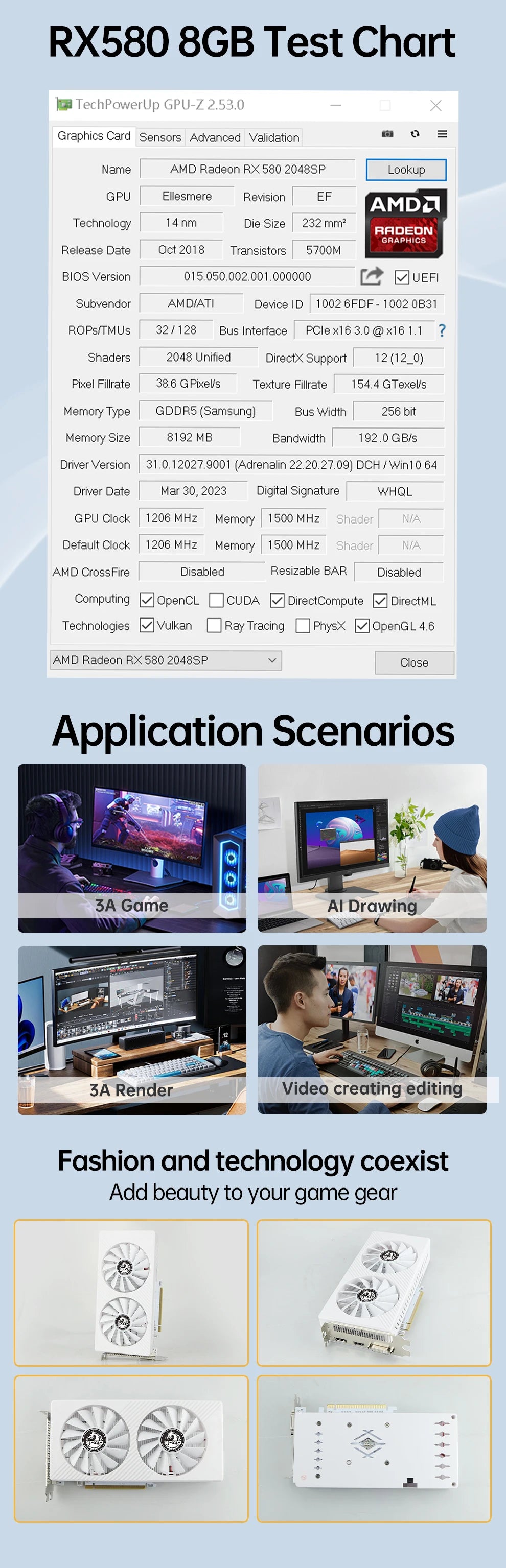 SOYO Graphics Cards Radeon RX580 8G & RX550 4G Video Gaming Card PCIE3.0x16 GPU Desktop Computer Components AMD RX 580 8G.