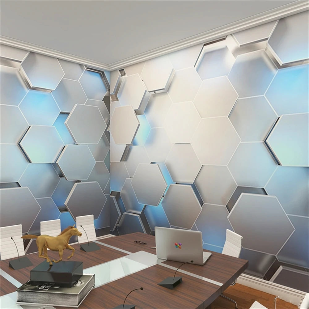 Benutzerdefinierte papel de parede 3d hintergrund Geometrische figur beule tapete friseur büro rezeption wand papier heimwerker