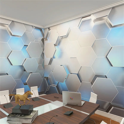 Benutzerdefinierte papel de parede 3d hintergrund Geometrische figur beule tapete friseur büro rezeption wand papier heimwerker