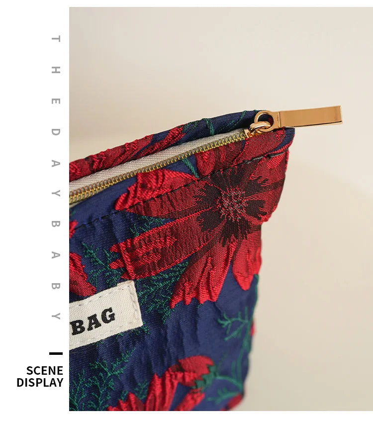 Mini Female Cosmetic Bag Portable Red Soft Small Sanitary Napkin Storage Bag Commuter Coin Key Bag Portable Bank Card Bag.