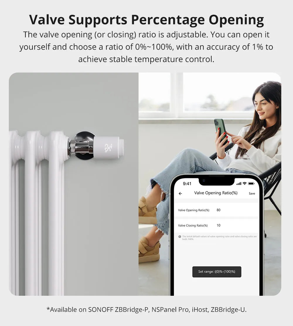 SONOFF TRVZB Zigbee Thermostatic Radiator Valve Smart Home Heating Froest Protection Remote Group Control via eWeLink Alexa.