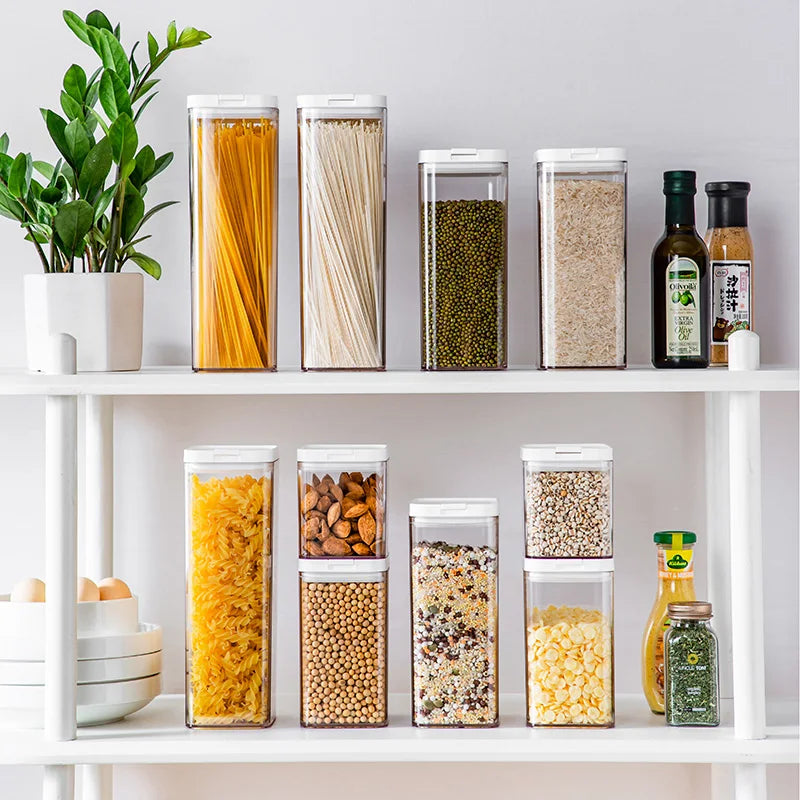 Plastic Storage Container,Sealed Container,kitchen Storage Jars for Grain,Cereal,Pasta,Noodles,Coffee Beans,Leak-proof.