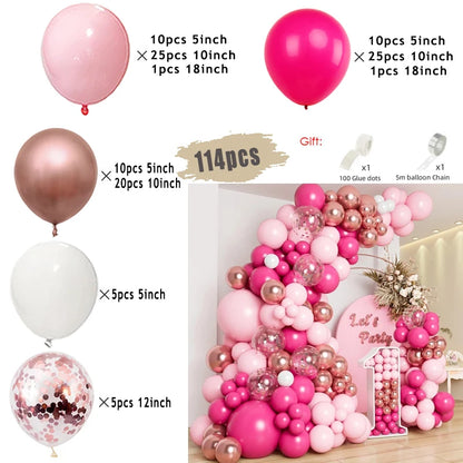 Macaron Rosa Ballon Girlande Bogen Kit Hochzeit Geburtstag Party Dekor Kinder Roségold Latex Ballons Babyparty Dekorationen Kette