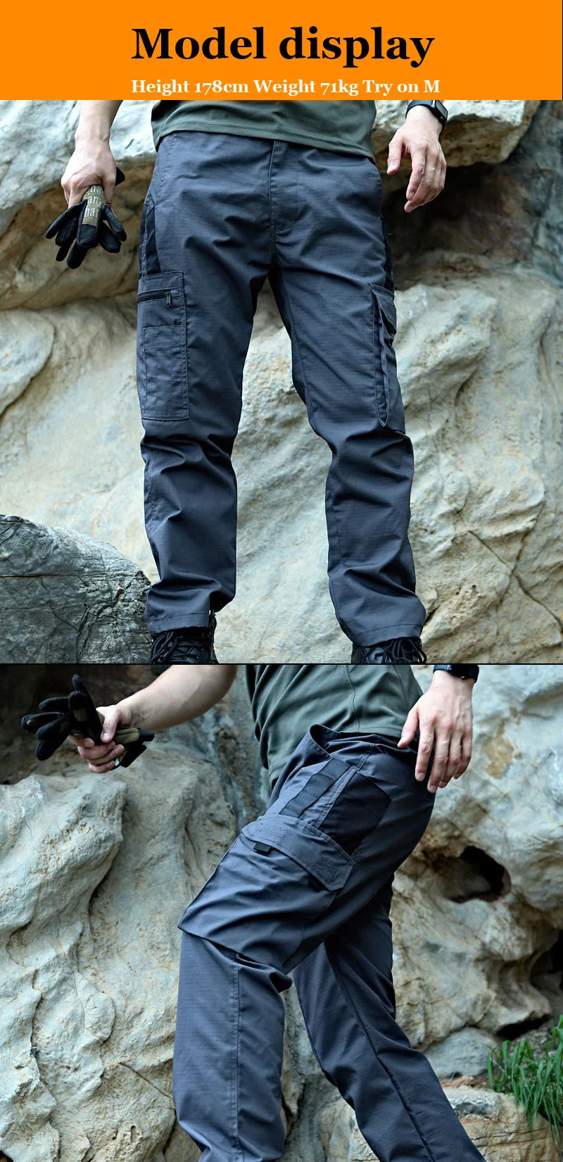 New Tactical Work Pants Men Outdoor Cargo Trousers Multi-pocket Waterproof Pant Autumn Spring Outdoor Workwear Hiking Trousers.