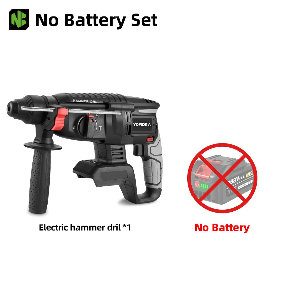 1680W 26MM Bürstenlosen Elektrischen Bohrhammer Multi-funktion Bohren Hammer Schlagbohrmaschine Power Tool Für Makita Batterie pin