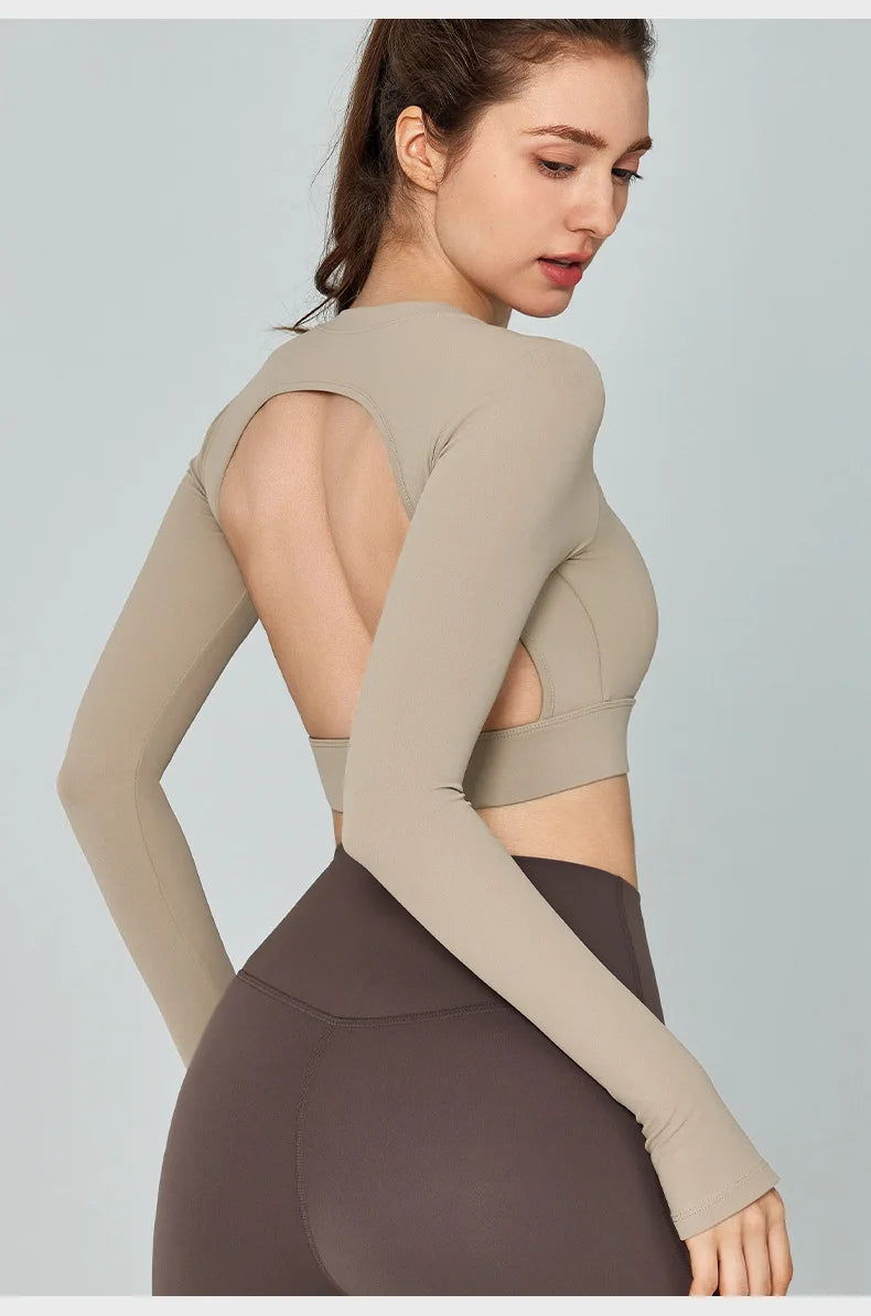 UNI Sports Top Women Long Sleeve Outdoor Running Gym Fitness Wear T-shirt Spring Yoga Shirt Gym Push Up Workout Top.