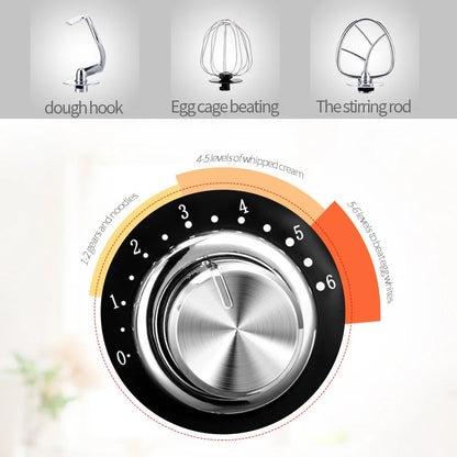 DIVEDEER 5L Multifunctional Chef Machine  Automatic Dough Kneader, Flour Mixer, Blender & Egg Whisker for Household Use.