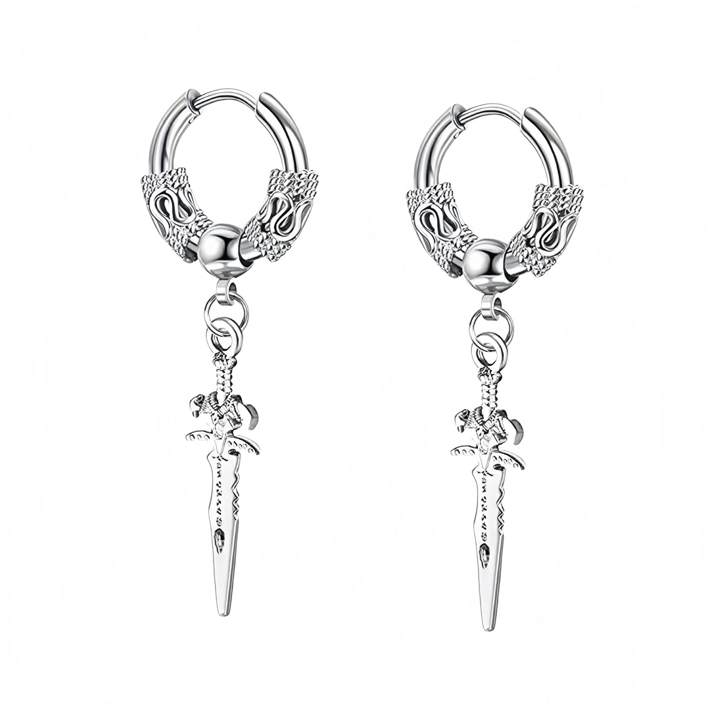 Long Hanging Crosses Leaves Pendants Hoops Woman Earrings Man Vintage Stainless steel Hip Hop Ear Piercing Jewelry Accessories