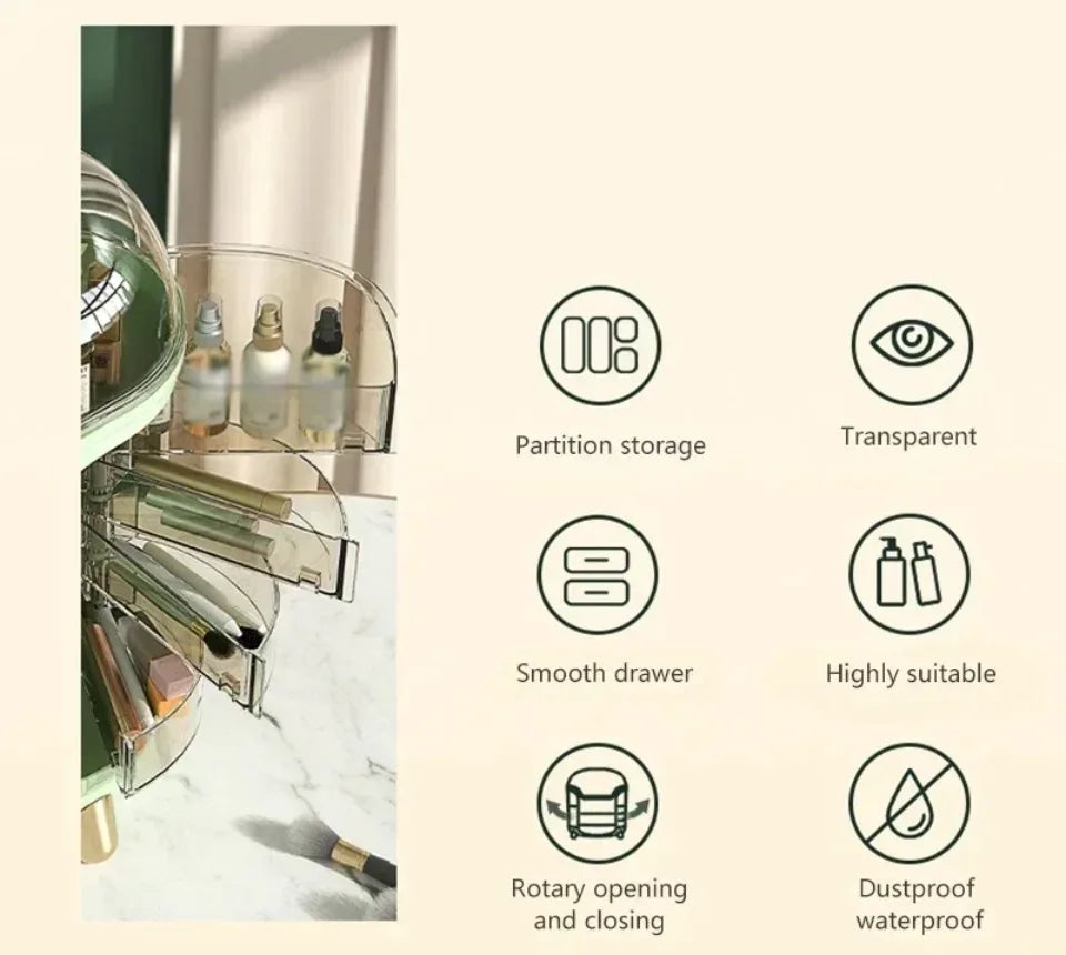 Desktop Makeup Organizer Transparent Jewelry Cosmetic Storage Box Dustproof Large Capacity Makeup Container Jewelry Lipstick Box.