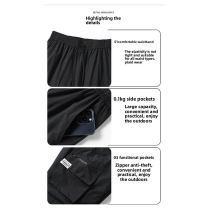 CHUJIE Men's autumn and winter new down jacket pants, men's mountain outdoor work pants, graphene heating thickened warm pants.