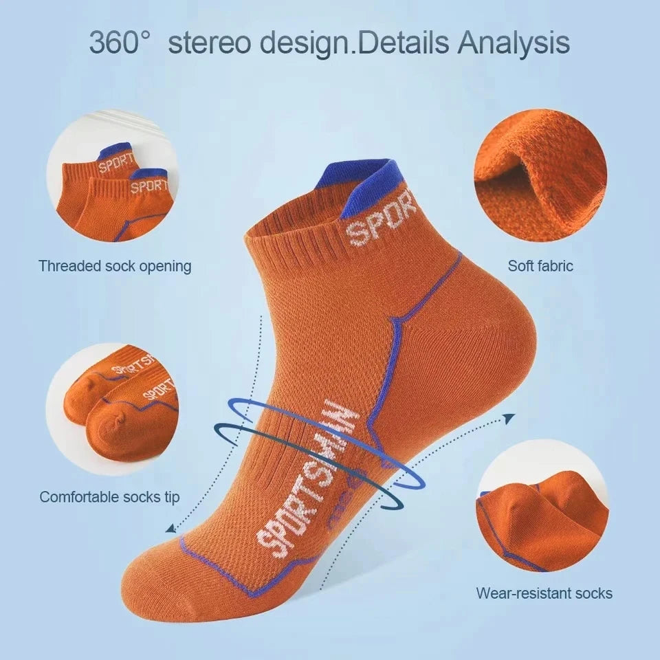 5/10Pairs High Quality Men Ankle Socks Breathable Sports Socks Mesh Casual Athletic Summer Thin Cut Short Sokken Size 38-44.