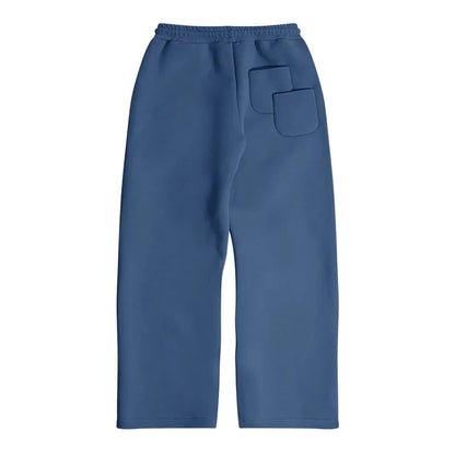 Men Cotton Vintage Tracksuit 2pcs Set Hoodies Straight Pants Casual Loose Hip Hop Sports Hooded Pullover Trousers Y2k Streetwear