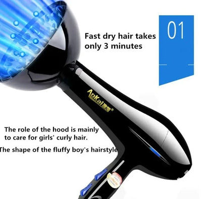 Professional Powerful Hair Dryer Fast Styling Blow Dryer Hot And Cold Adjustment Air Dryer Nozzle For Barber Salon Tools