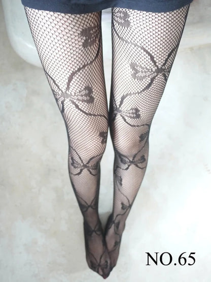 Woman Girls Fashion Gothic Fishnet Stockings Snake Skull Stripeds Socks Mesh Tights Panties Lolita Plus Size Pantyhose Leggings