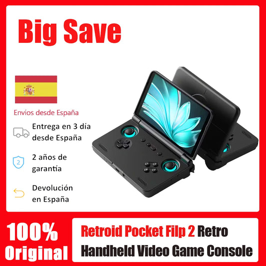 Retroid Pocket Flip 2 SD865 / D1100 Retro Handheld game Console 1080p 500Nits Foldable Gaming Console with 5.5" Screen 5000mAh.
