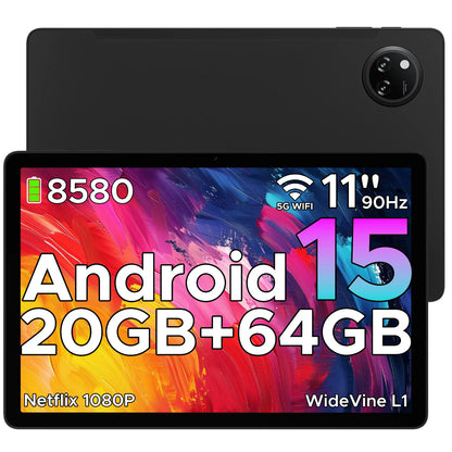 DOOGEE Tab A9+ 2 IN 1 Smart Tablet 11'' Screen Android 15 20GB RAM(4+16) 64GB ROM 8580mAh Battery Dual Speakers Widevine L1