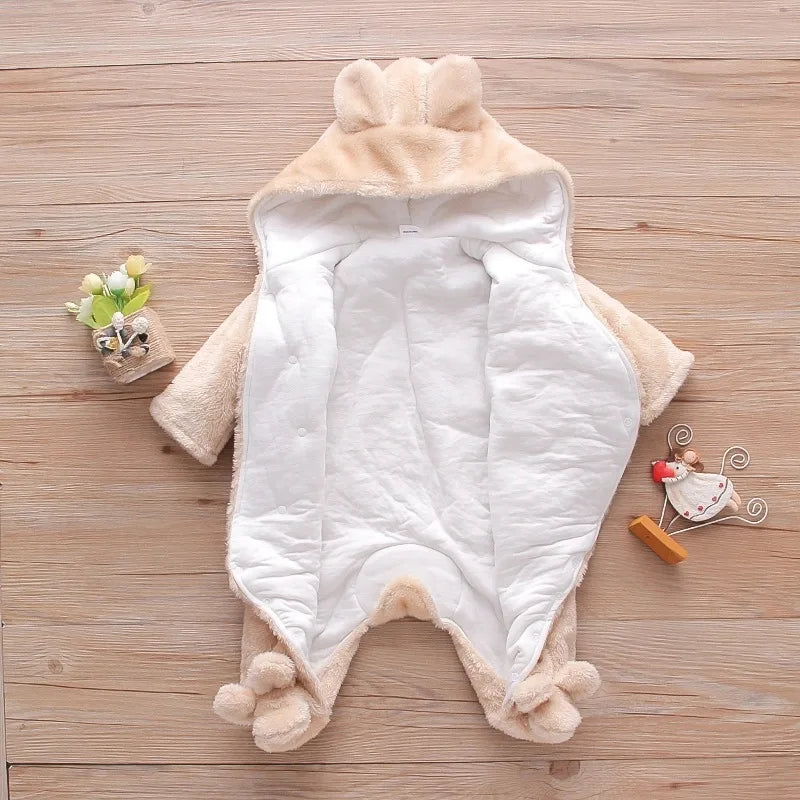 Herbst und Winter Neue Baby Plüsch Klettern Kleidung Baby Warme und Dicke Cartoon Hund Kaninchen Nette Baumwolle Kleidung für 0-2 jahre.