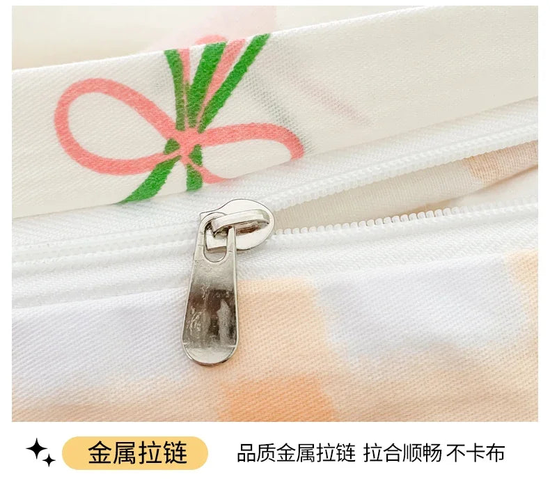 2025 new Cotton Duvet Cover Set with 2 Pillowcases 1 bed sheet - Elegant & Breathable Bedding Set,Fade-Resistant, Multiple Sizes