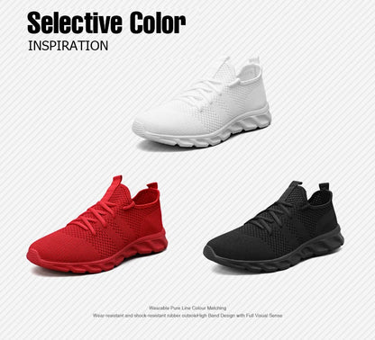 2024 Trend men's casual shoes light sneaker white large size outdoor breathable mesh fashion sports black running tennis shoes