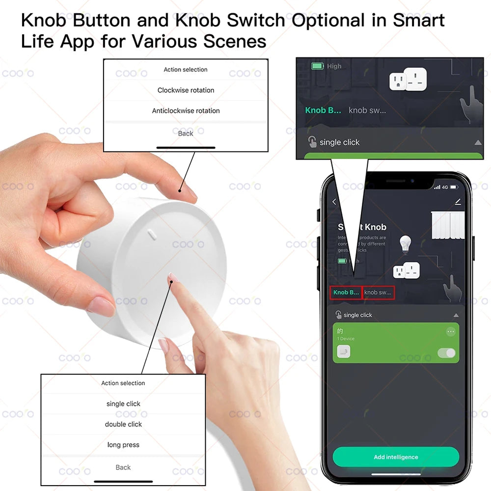 Neue Tuya ZigBee Smart Knob Schalter DIY Drahtlose Szene Taste Drehbare Dimmer Schalter Haushaltsgeräte Automatisierung Verknüpfung Remoter.