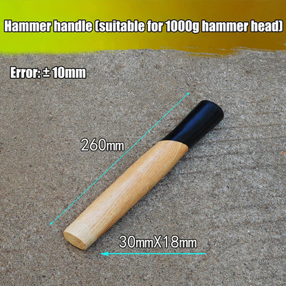 Eisen Quadratischer Hammer Holzgriff Hickory Beil Griff Gebogene Achsen Ersatzhammer Holz für Stahlnagel Klaue