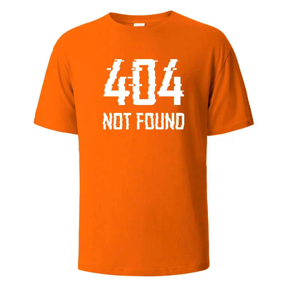 404Not Found Print T-Shirt Summer Tees For Men Women 100% Cotton O-neck Oversize Casual Short sleeved Tops.