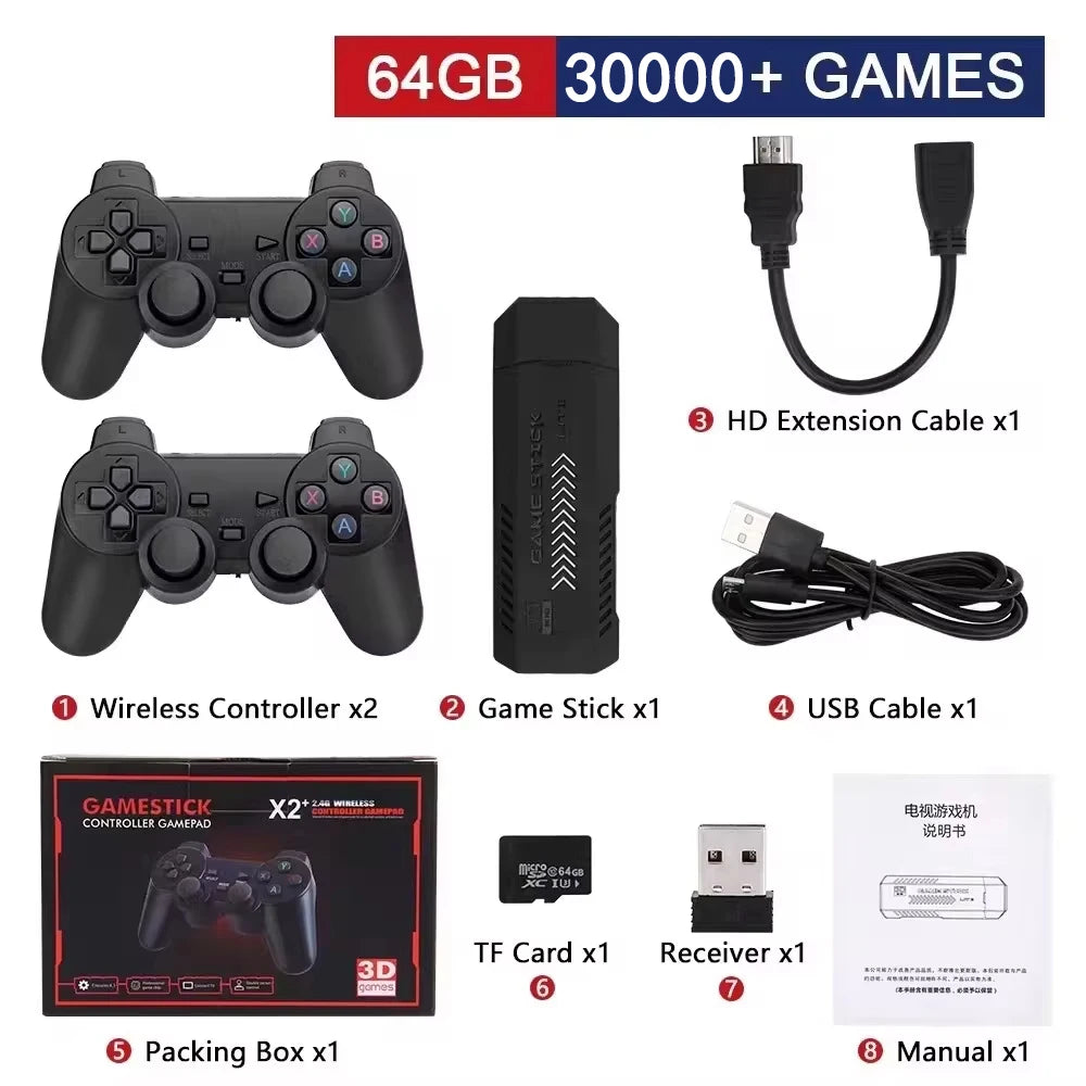 X2 Plus 256G 128G 64G GD10 Pro 4K Game Player 3D HD Retro Video Game Console Wireless Controller TV 50 Emulator For Kids Gifts.