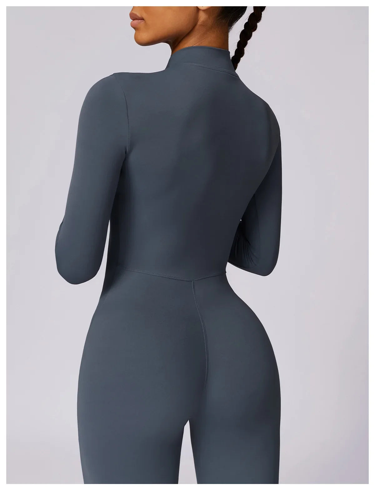 Zipper Sensation Long Sleeve Yoga Suit High Intensity Fitness Sports Bodysuit Tight Fit Clothing 8306 One Piece Suit