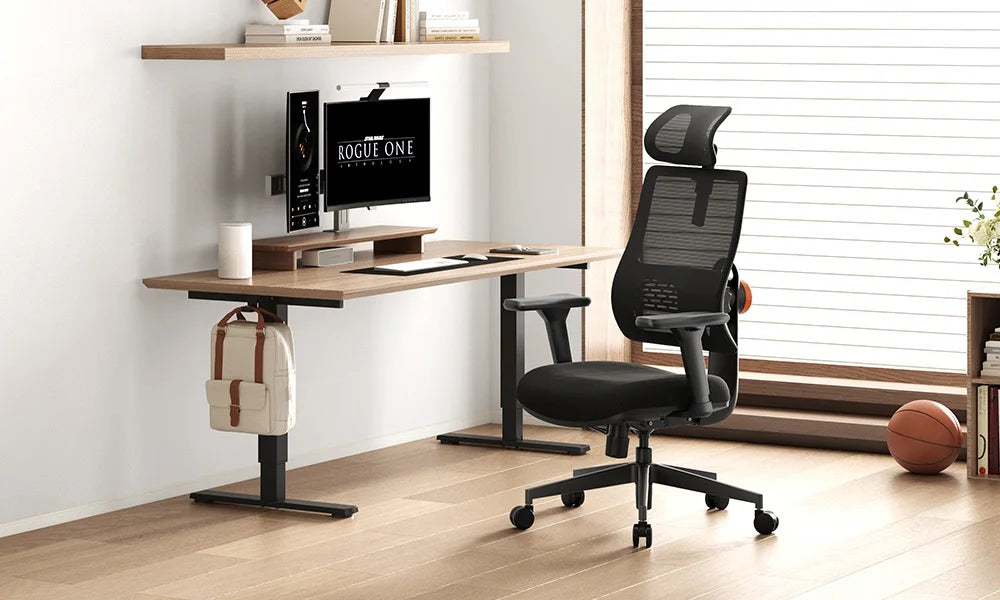 NEWTRAL MAGICH003 Ergonomischer Bürostuhl, automatisch ausgestellte Rückenlehne, adaptive Unterrückenstütze, Sitztiefe mit verstellbarer Kopfstütze