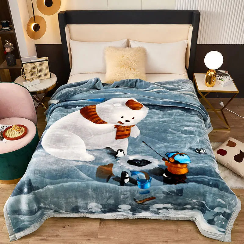 Winter Raschel Blankets Thickened Soft Comfortable and Fluffy Plush Quilt Home Multifunctional Single Person Double Warm Blanket