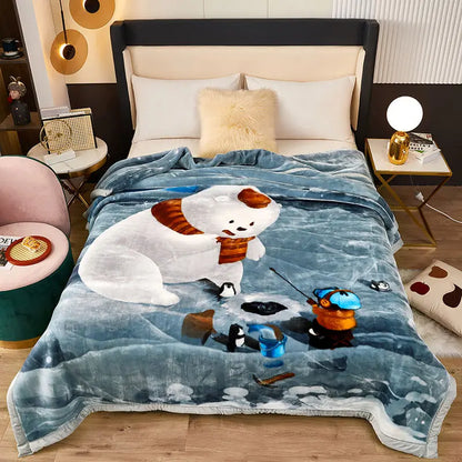 Winter Raschel Blankets Thickened Soft Comfortable and Fluffy Plush Quilt Home Multifunctional Single Person Double Warm Blanket