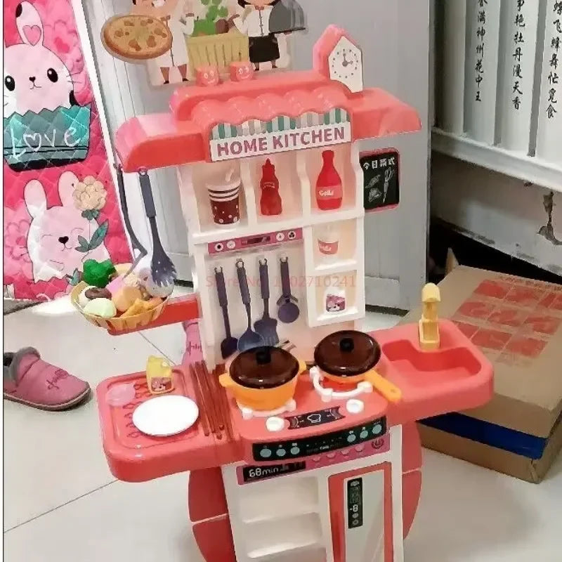 Children's Home Cooking Simulator Kitchen Set Kitchen Girls Cooking Spray Dining Table Toys Christmas Gifts.