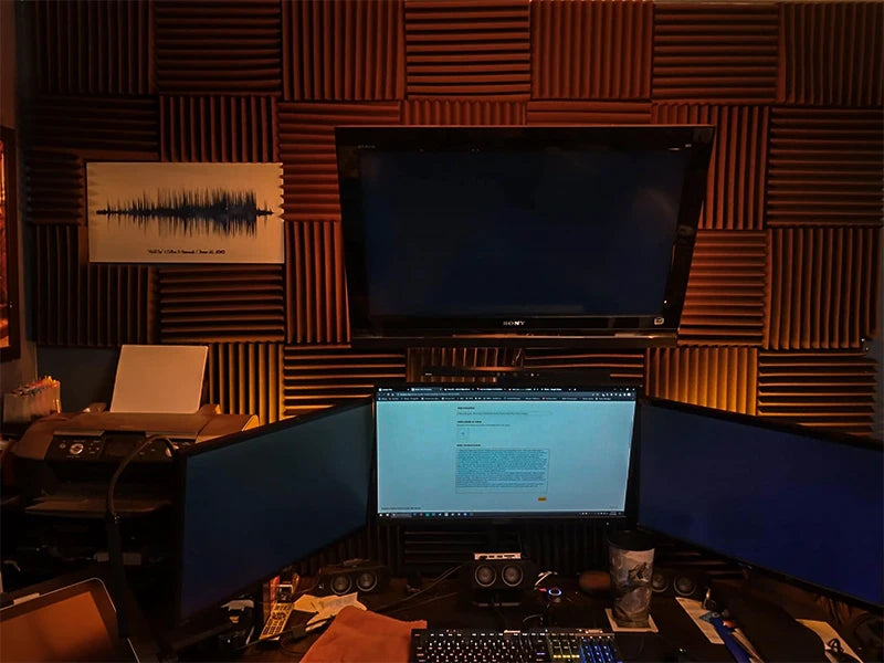 TOUO Panel Soundproofing 6-48 Pack Studio Acoustic Foam Sound Absorbing Foam Panel House Isolation Wall Acoustic Foam Sponge Pad