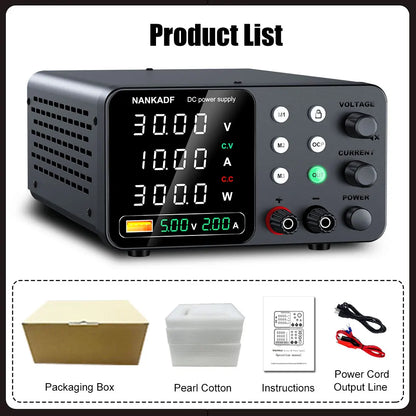 NANKADF DC laboratory power supply 30V 10A bench power supply encoder regulates voltage and current Dual input voltage 220V/110V