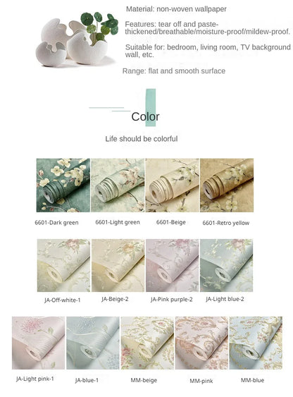 Blumentapete, selbstklebend, warm, für Mädchen, Schlafzimmer, 3D-Verdickung, Wanddekoration, Aufkleber, Wohnzimmer, Restaurant, Sofa, Hintergrund