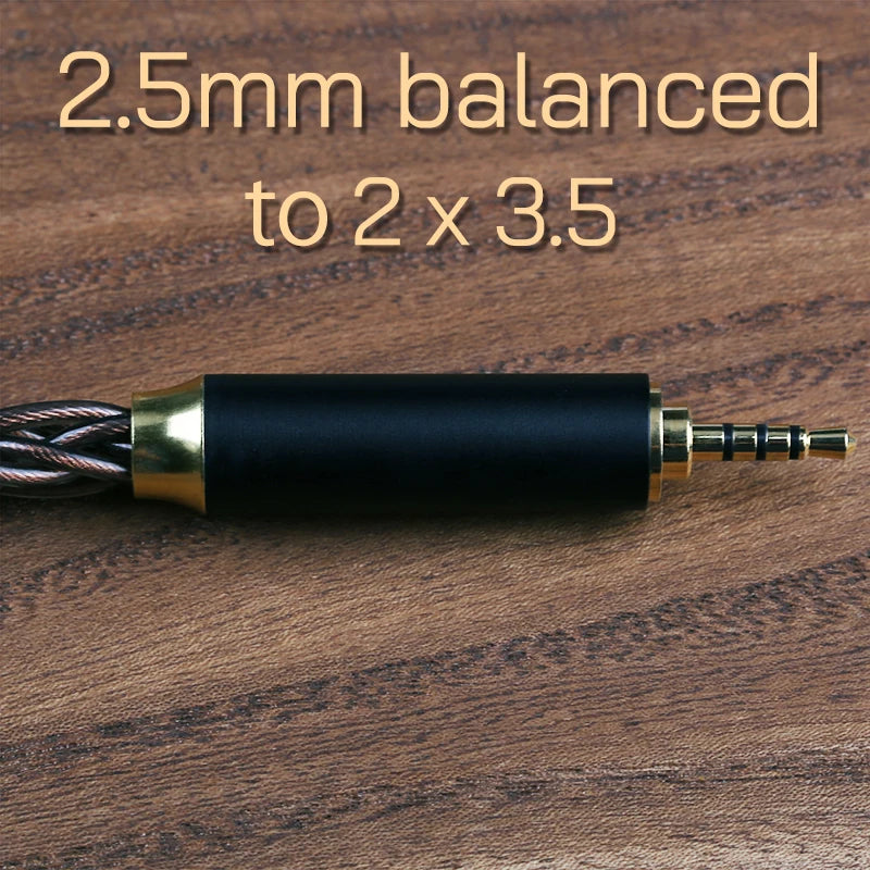 OPENHEART Kingwood 8 Core Litz OCC Headphone Cable 1 to 2 jack dual 3.5/2.5/4.4mm/XLR Pure copper Balanced Replacement Cable