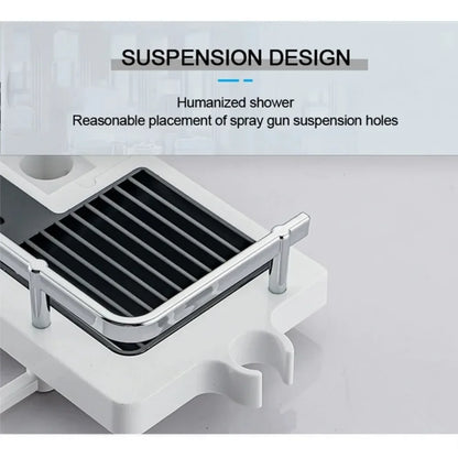 Dusche Lagerung Halter Bad Regal Pole Regale Shampoo Tablett Stehen Kein Bohren Hebe Stange Dusche Kopf Halter Rack Organizer