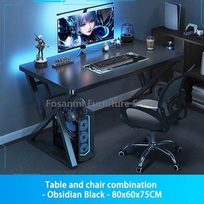 Kompaktes Büro-Schreibtisch- und Stuhl-Set, ergonomischer Computer-Stuhl aus Netzstoff, Tisch zum Spielen, Schreiben, moderne Wohnmöbel, Schreibtische, Stühle-Sets